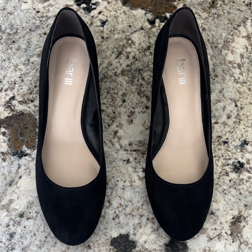 Bar III Black Suede Heels